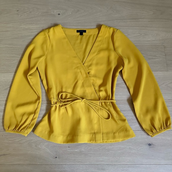 J. Crew Tops - J.Crew Chartreuse Gold Blouse Size 2